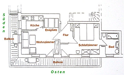 Grundriss Ferienwohnung Jenner.