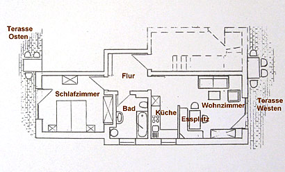 Grundriss der Ferienwohnung Kehlstein.