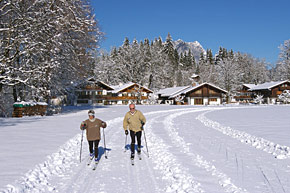 Langlaufen direkt vor der Wohnungstüre.